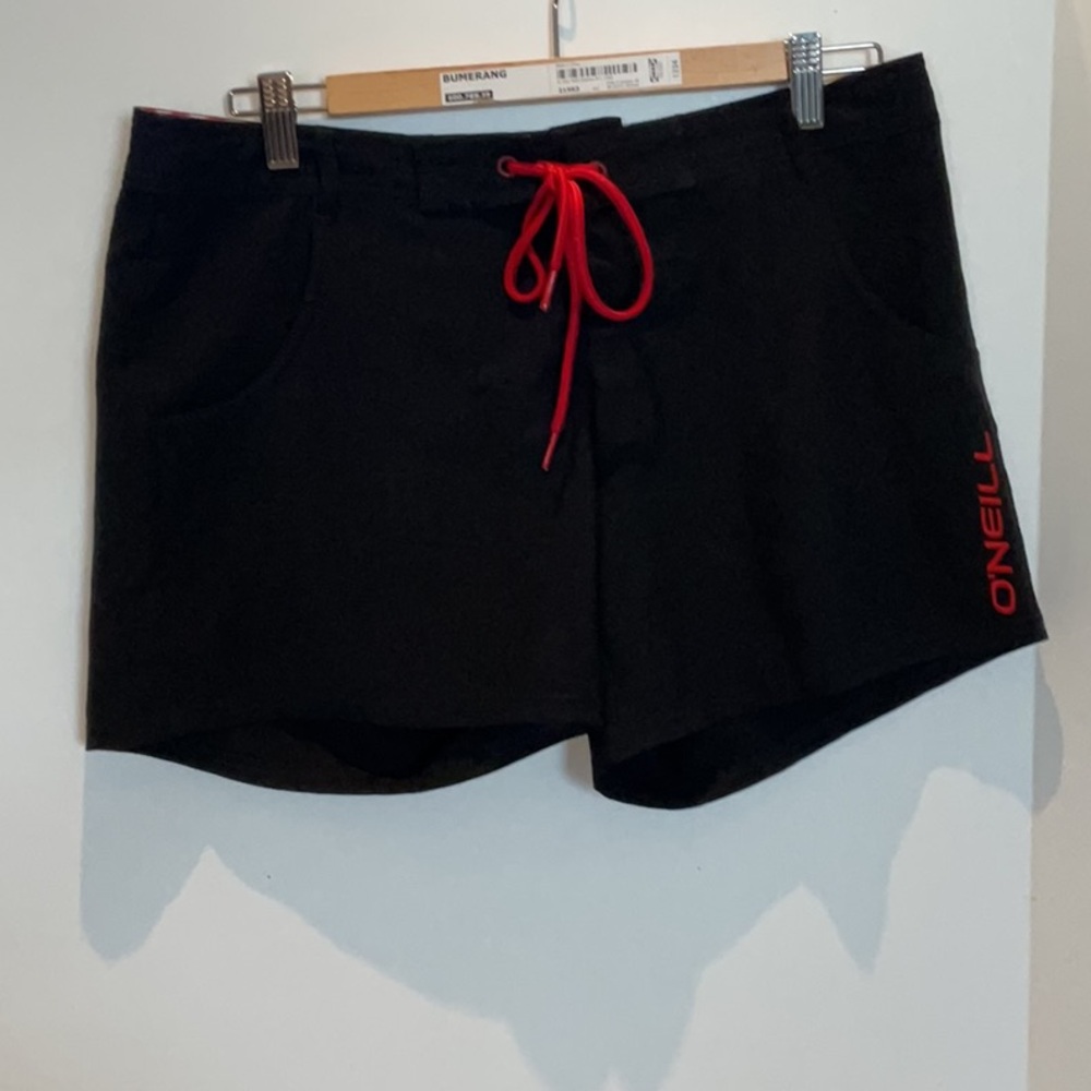 O'Neill Women's Black Shorts with Red Accents